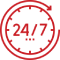 24x7 support icon